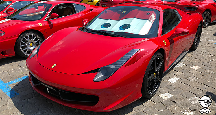 Ferrari Treffen Aarberg 2018: Ferrari 458 mit ''Cars''-Augen