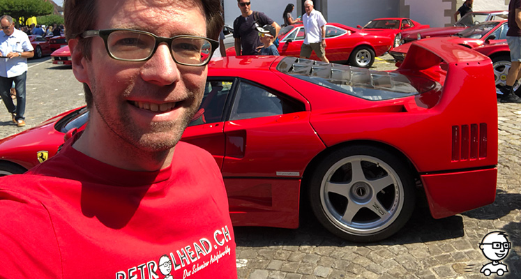Ferrari Treffen Aarberg 2018: Ich vor dem Ferrari F40
